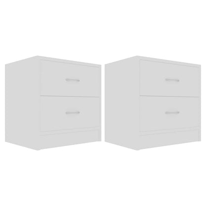 Bedside Cabinets 2 pcs White 40x30x40 cm Engineered Wood