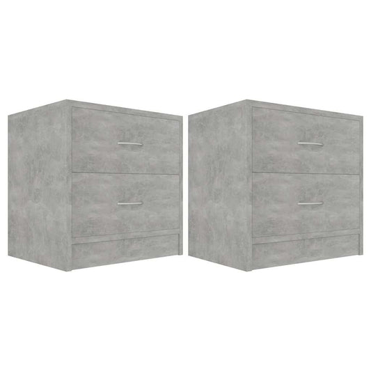 Bedside Cabinet | Set of 2 | Concrete Grey | Engineered Wood