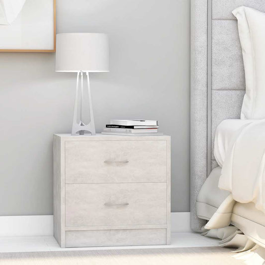 Bedside Cabinet | Set of 2 | Concrete Grey | Engineered Wood