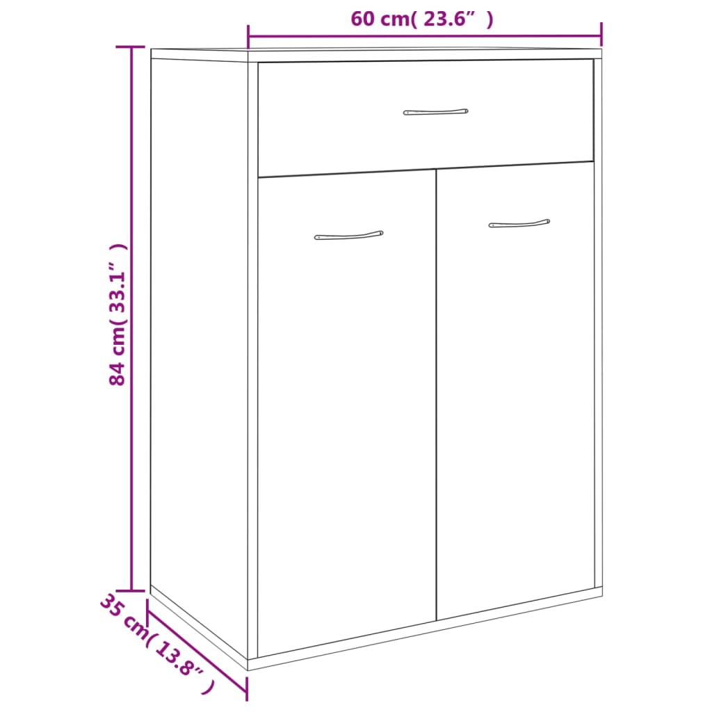 Shoe Rack | Concrete grey | Engineered wood | Compact | Shoe Cabinet