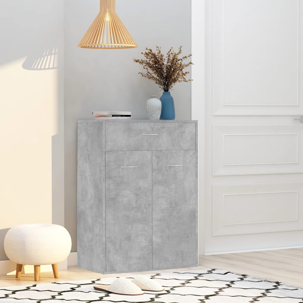 Shoe Rack | Concrete grey | Engineered wood | Compact | Shoe Cabinet