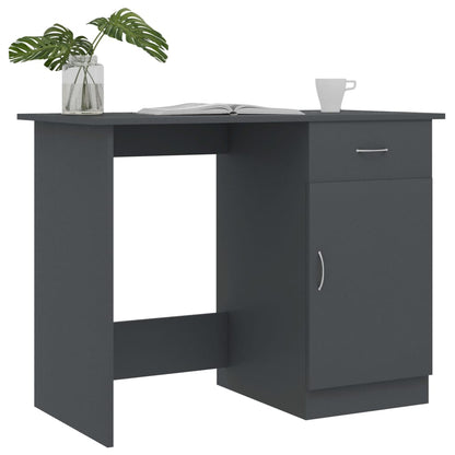 Desk Gray 39.4"x19.7"x29.9" Engineered Wood