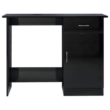 Desk High Gloss Black 100x50x76 cm Engineered Wood