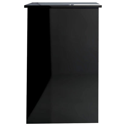 Desk High Gloss Black 100x50x76 cm Engineered Wood