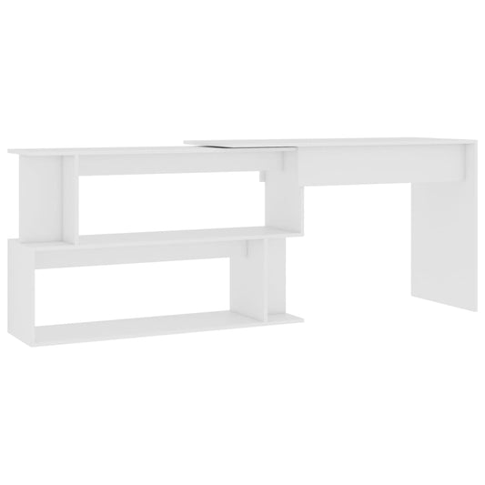 Desk | White | Engineered Wood | 200x50x76 cm | Rotatable | Desk