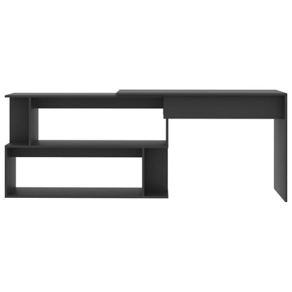 801100 vidaXL Corner Desk Grey 200x50x76 cm Engineered Wood