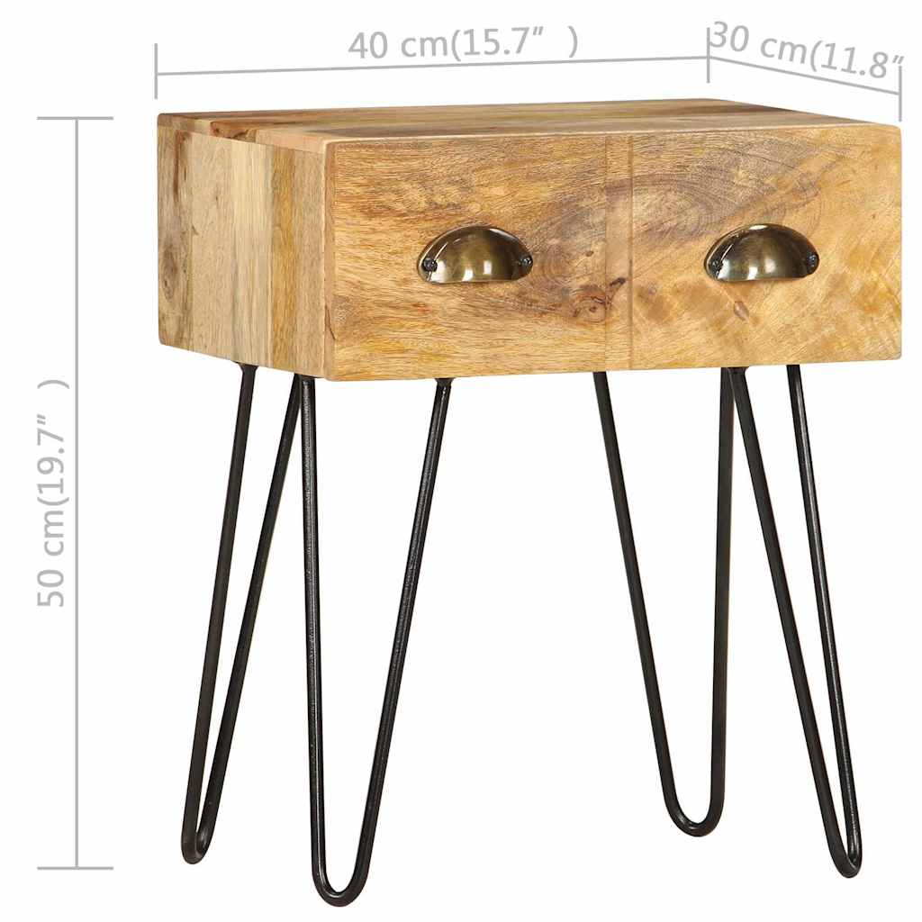 Bedside Cabinet | Brown | Solid Mango Wood | 40x30x50 cm