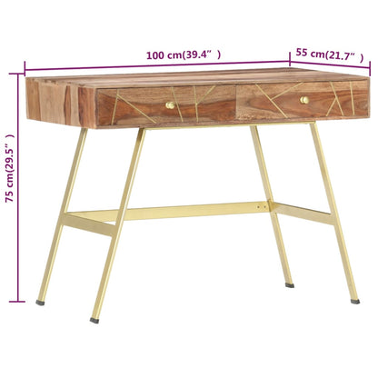 Writing Desk with Drawers 39.4"x21.7"x29.5" Solid Acacia Wood