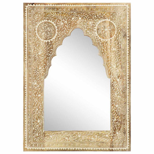 Mirror | Dark Wood | Solid Mango Wood | Medium | Decorative Inlays