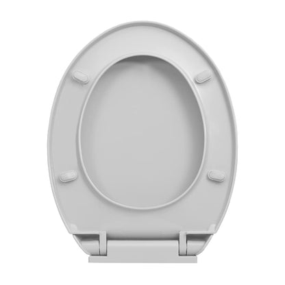 Soft-Close Toilet Seat Quick Release Light Grey Oval