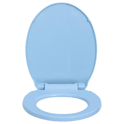 Soft-Close Toilet Seat Quick Release Blue Oval