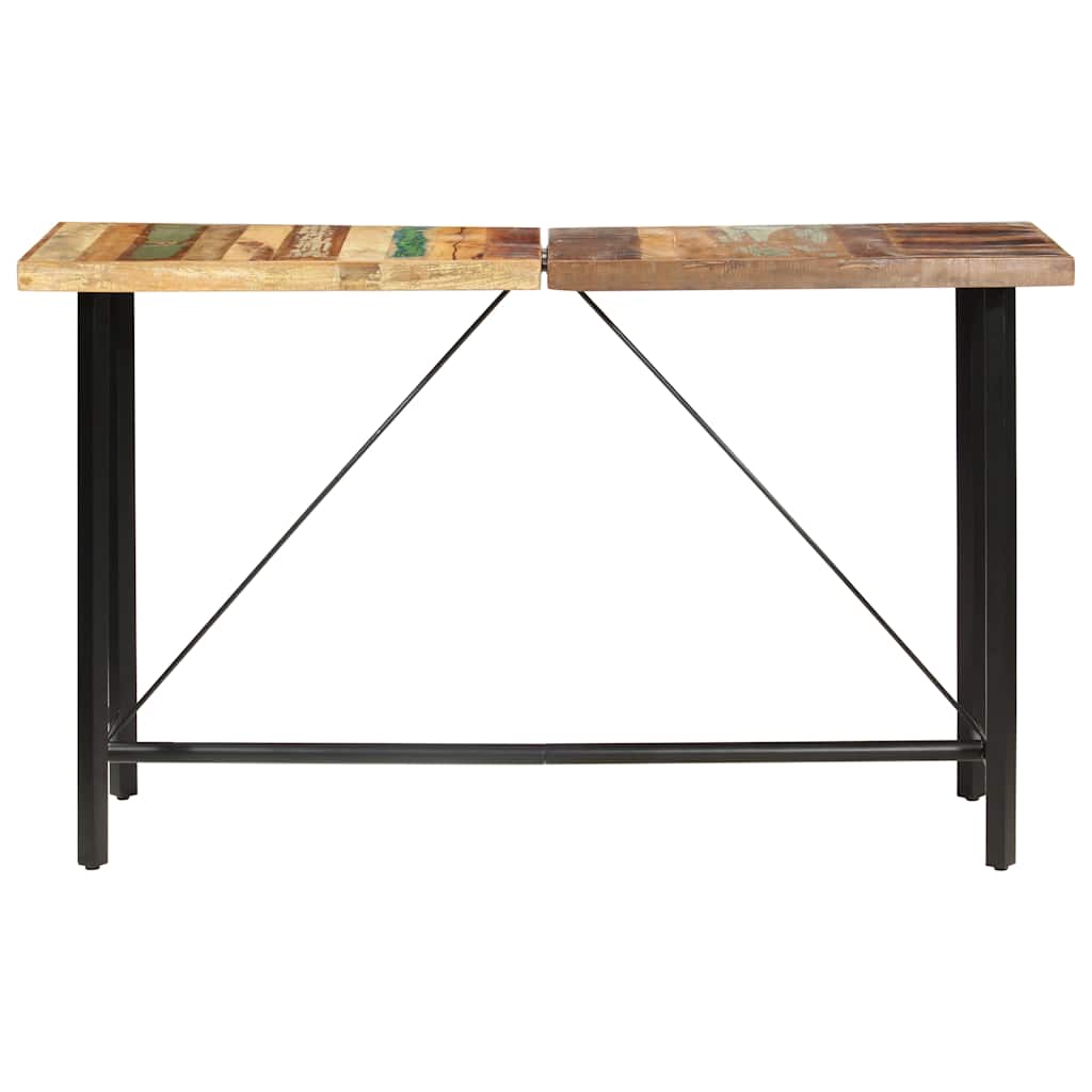 Bar Table | Brown and Black | Solid Reclaimed Wood, Powder Coated Steel