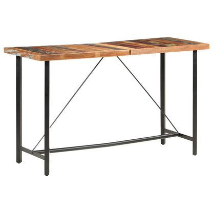 Bar Table | Brown and Black | Solid Reclaimed Wood, Powder Coated Steel