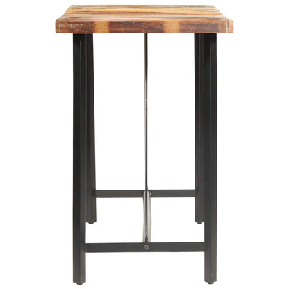 Bar Table | Brown and Black | Solid Reclaimed Wood, Powder Coated Steel