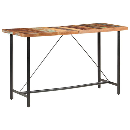 Bar Table | Brown and Black | Solid Reclaimed Wood, Powder Coated Steel