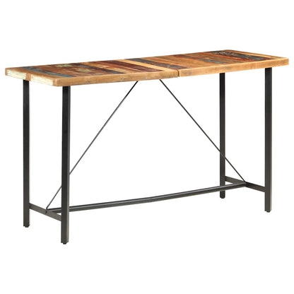 Bar Table | Brown and Black | Solid Reclaimed Wood, Powder Coated Steel