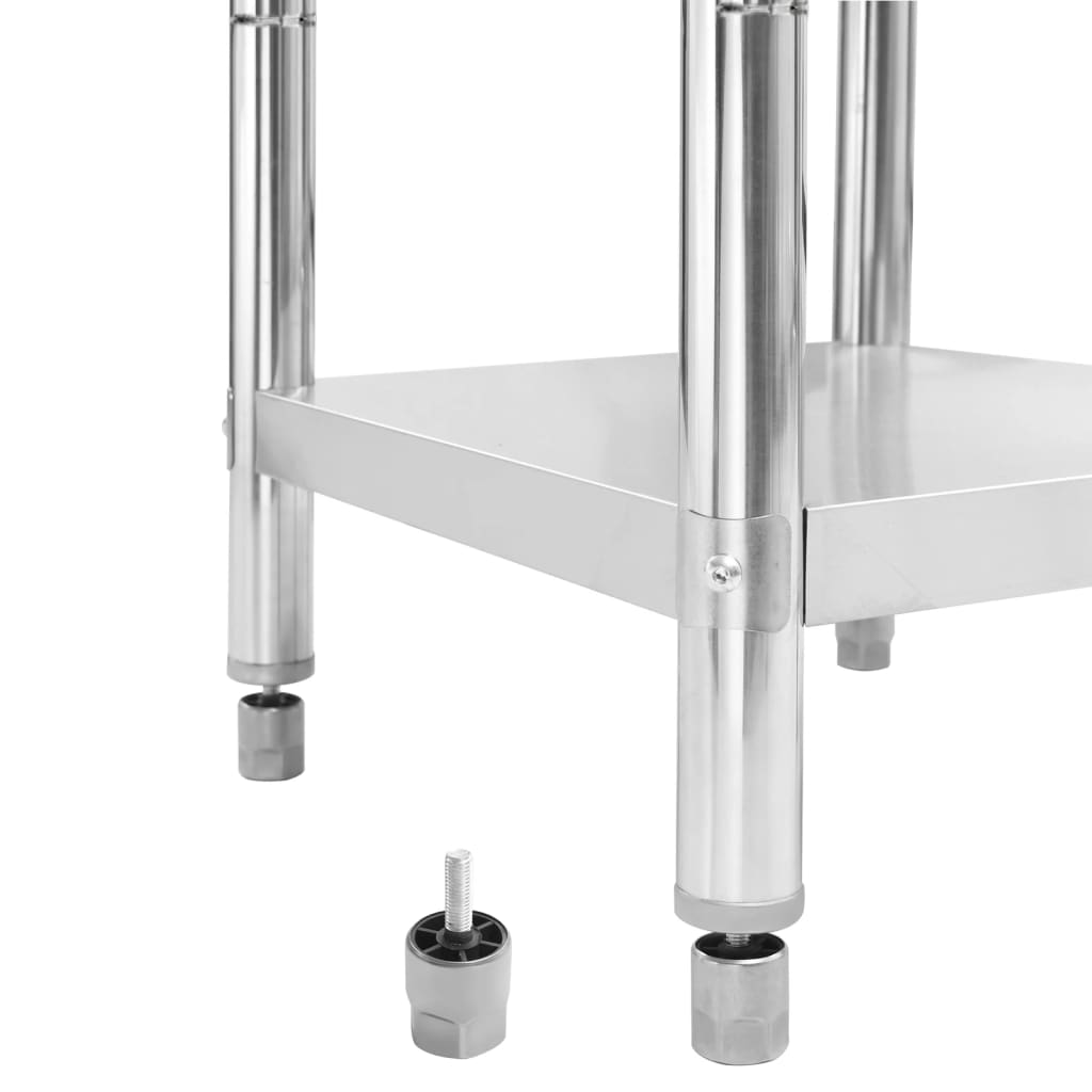 Kitchen Work Table with Backsplash 60x60x93 cm Stainless Steel