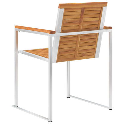 Garden Chair | Set of 2 | Teak Look | Solid Acacia Wood with oil finish