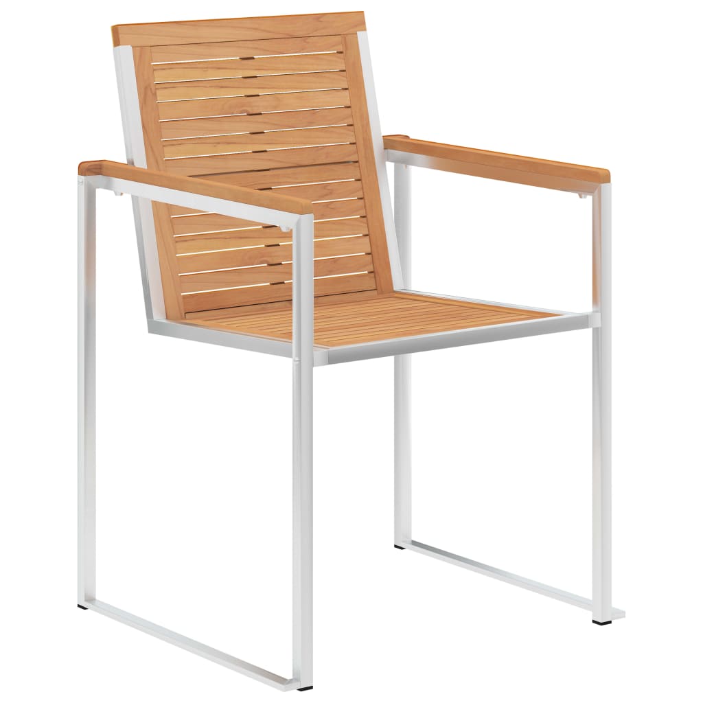 Garden Chair | Set of 2 | Teak and Silver