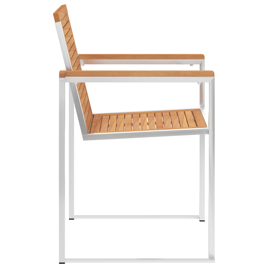 Garden Chair | Set of 2 | Teak and Silver