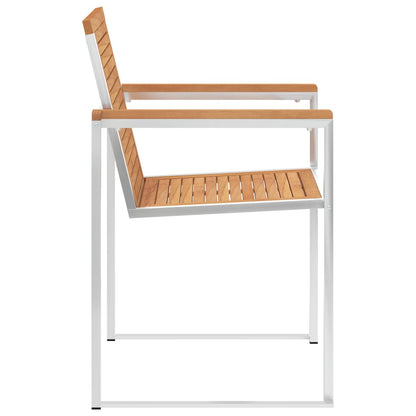Garden Chair | Set of 2 | Teak and Silver