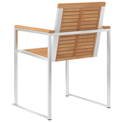 Garden Chair | Set of 2 | Teak and Silver