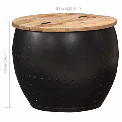 287484 vidaXL Coffee Table Round 53x43 cm Solid Mango Wood