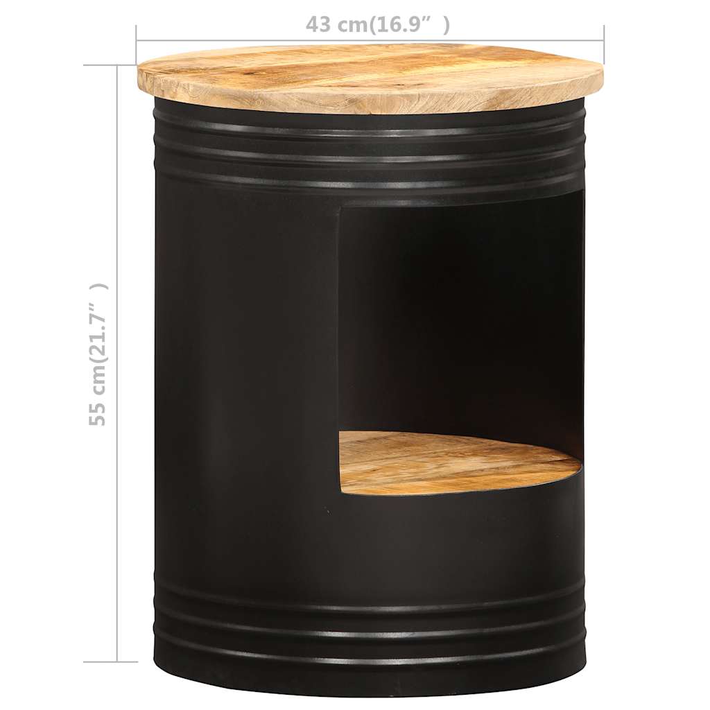 Coffee Table | Natural and black | Solid mango wood, powder-coated steel