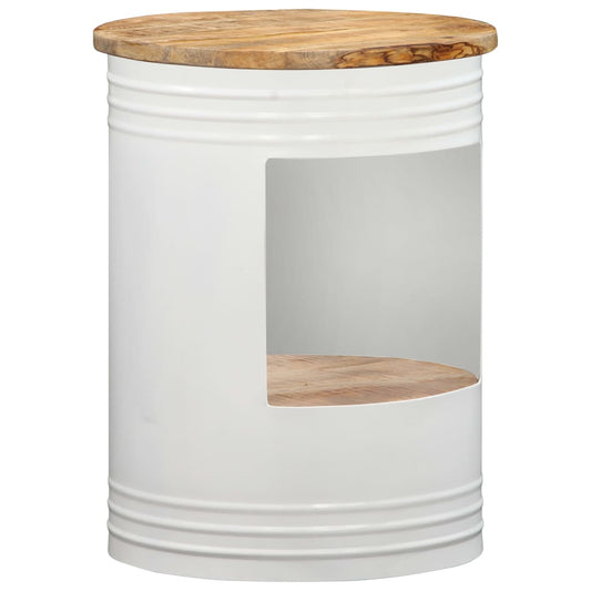 Coffee Table | Natural and white | Solid mango wood, powder-coated steel