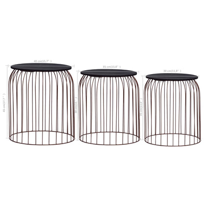 Coffee Tables 3 pcs Copper