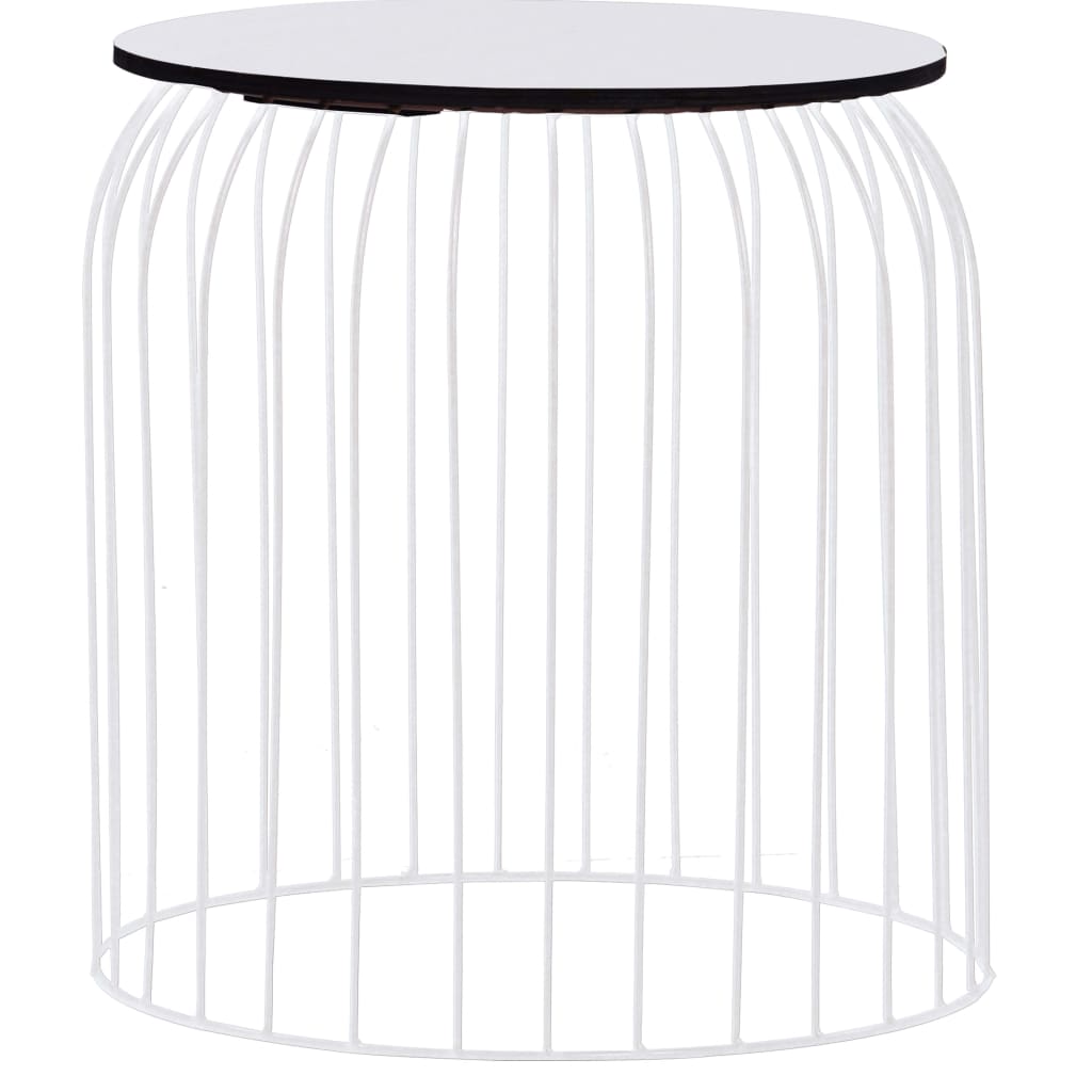 vidaXL Coffee Table Set of 3 White Metal Small, Medium, Large