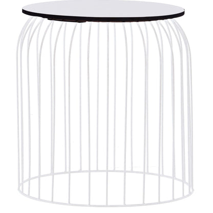vidaXL Coffee Table Set of 3 White Metal Small, Medium, Large