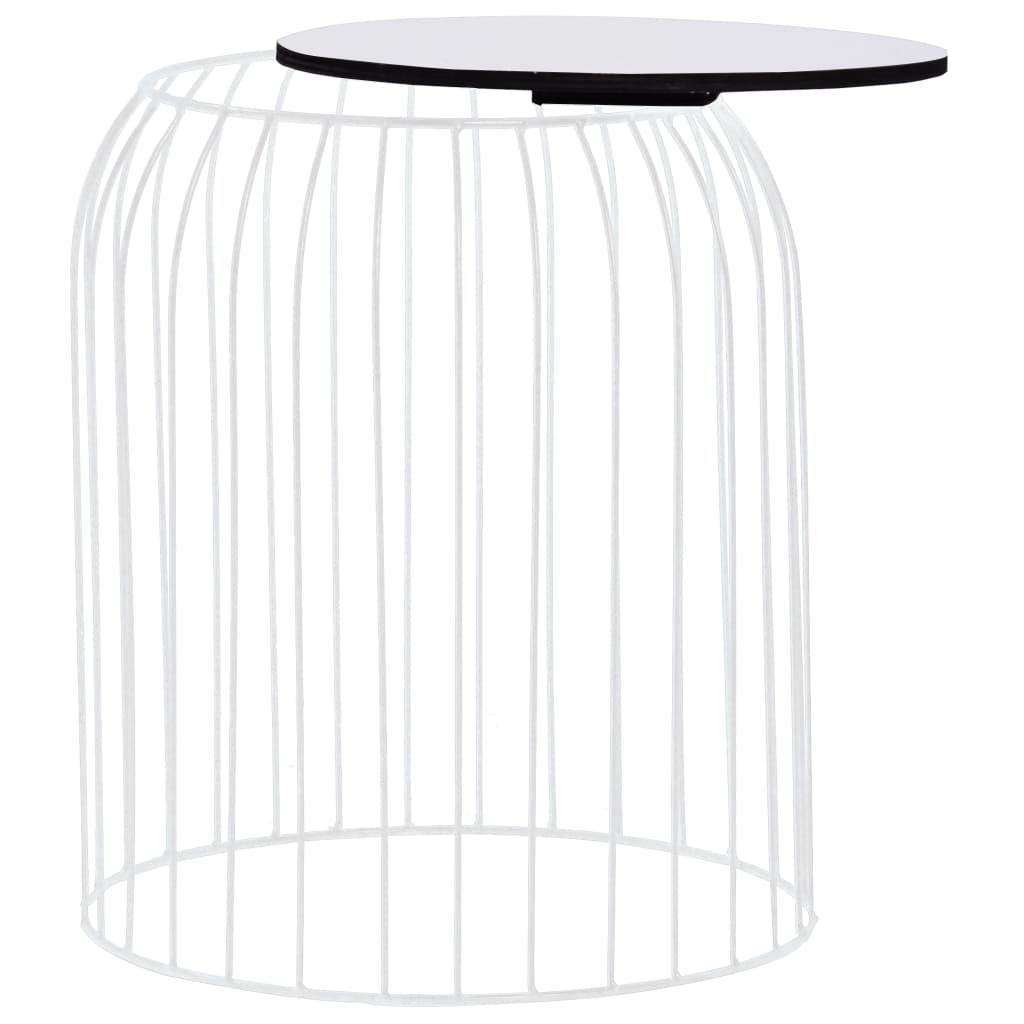 vidaXL Coffee Table Set of 3 White Metal Small, Medium, Large