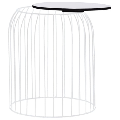 vidaXL Coffee Table Set of 3 White Metal Small, Medium, Large