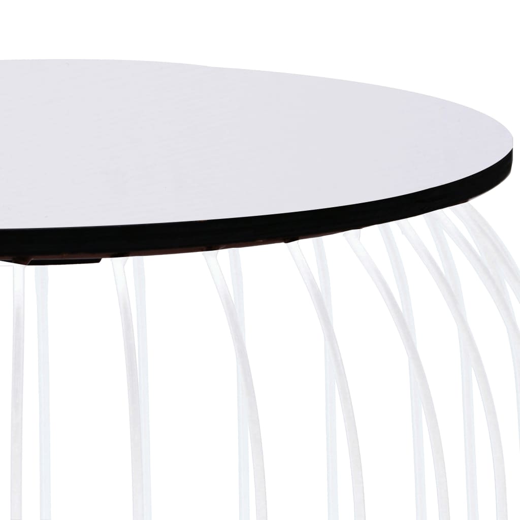 vidaXL Coffee Table Set of 3 White Metal Small, Medium, Large