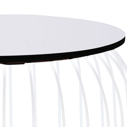 vidaXL Coffee Table Set of 3 White Metal Small, Medium, Large