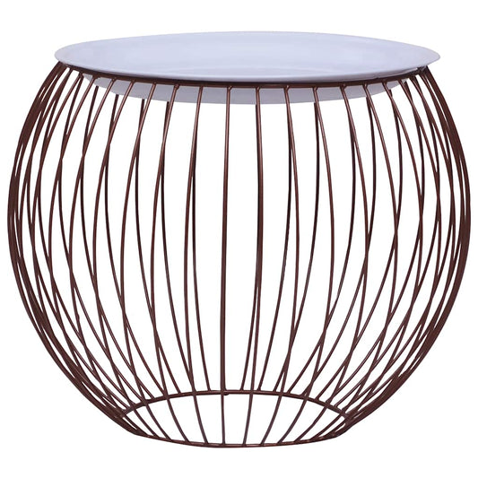 Coffee Table | Gold, White | Metal, MDF | Ø 51 cm |  Detachable