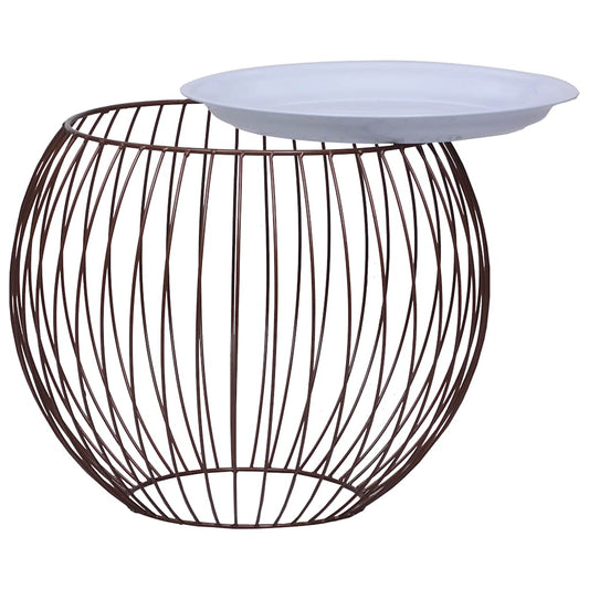 Coffee Table | Gold, White | Metal, MDF | Ø 51 cm |  Detachable