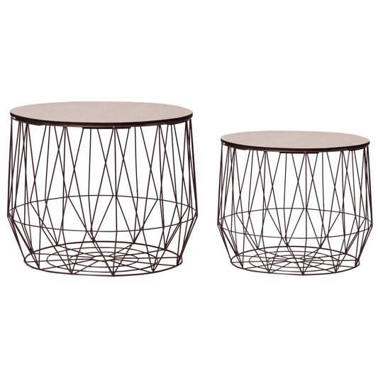 Coffee Table | Set of 2 | Copper | Metal | Small | Detachable