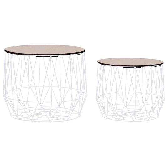 287662 vidaXL Coffee Table 2 pcs White