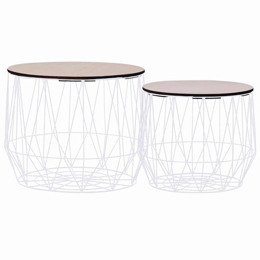 287662 vidaXL Coffee Table 2 pcs White