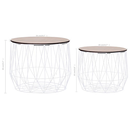 287662 vidaXL Coffee Table 2 pcs White