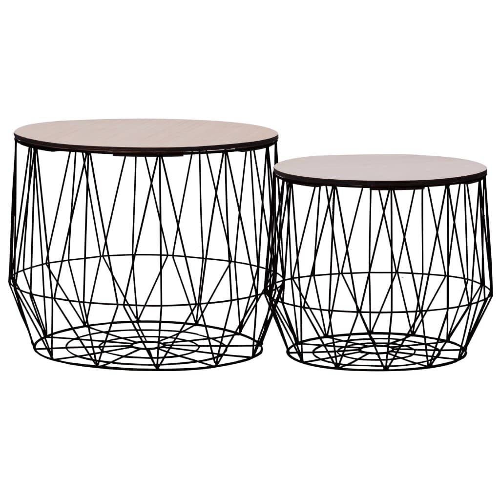 Coffee Table 2 pcs Black