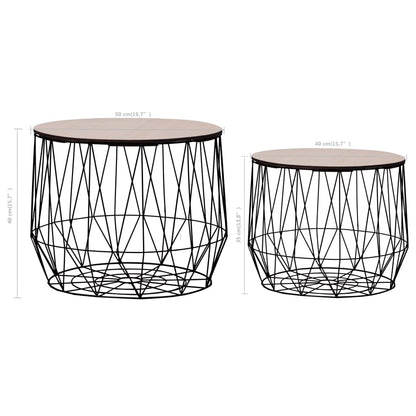 Coffee Table 2 pcs Black