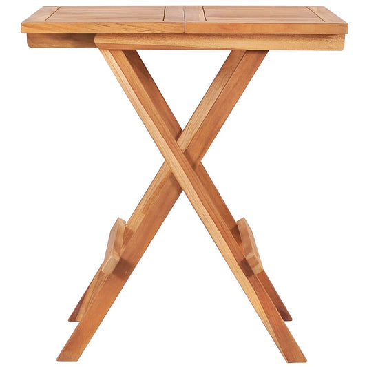 Bistro Table Natural Teak Solid teak wood 23.6x23.6x25.6 in