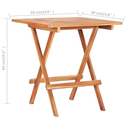 Bistro Table Natural Teak Solid teak wood 23.6x23.6x25.6 in