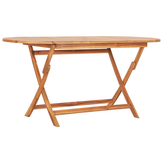 48998 vidaXL Folding Garden Table 160x80x75 cm Solid Teak Wood