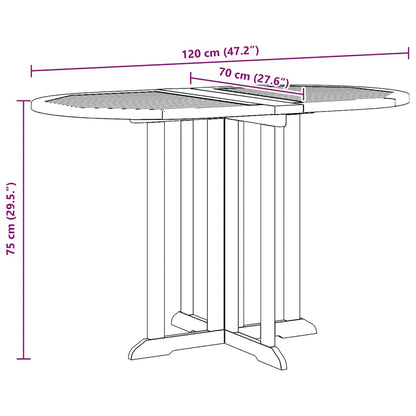 Folding Butterfly Garden Table 120x70x75 cm Solid Teak Wood