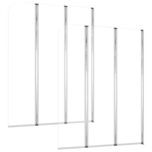 Bath Enclosures 2 pcs 104x130 cm Tempered Glass Transparent