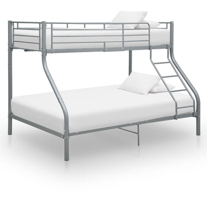 Bunk Bed | Grey | Powder-Coated Steel | Twin and Full |  Durable